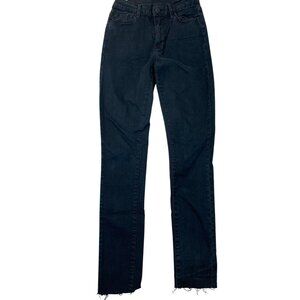 BDG Womens Jeans 25W Twig High Rise Skinny Frayed Hem Ankle Black Dark Denim